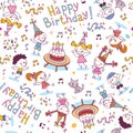 Happy Birthday kids party pattern Royalty Free Stock Photo