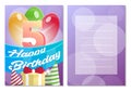 Happy birthday kids postcard set Royalty Free Stock Photo