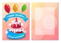 Happy birthday kids postcard set Royalty Free Stock Photo