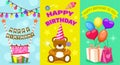 Happy birthday kids postcard set