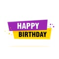 Happy birthday label sign. Greating card template vector