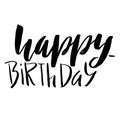 Happy birthday lettering. Inscription isolated on white background. Royalty Free Stock Photo