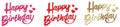Happy Birthday Lettering Pink Red Gold with Hearts Royalty Free Stock Photo