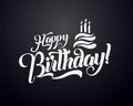 Happy birthday lettering text vector illustration. Birthday greeting card design