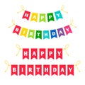 Happy birthday letters bounting flags Royalty Free Stock Photo