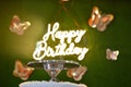 Happy Birthday Letters and Butterfly Royalty Free Stock Photo