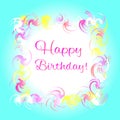 Happy birthday light blue greeting card Royalty Free Stock Photo