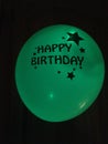 Happy Birthday Light Up Neon Green Balloon