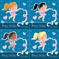 Happy birthday little ballerina - set of four birthday cards