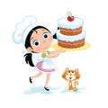 Happy birthday - Little girl and birthday cake