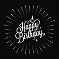 Happy birthday logo star burst design background Royalty Free Stock Photo