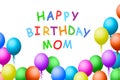 Happy Birthday Mom Balloons , Banner