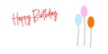 Happy Birthday. Multi-colored balloons. Postcard. Holiday and surprise