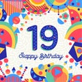 Nineteen 19 Year Birthday Greeting Card Number