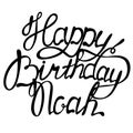 Happy birthday Noah name lettering