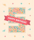 Happy birthday number 5 Colorful greeting card for five year