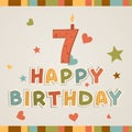 Happy birthday. number Seven