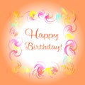 Happy Birthday Orange Greeting Card