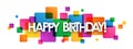 HAPPY BIRTHDAY! colorful overlapping squares banner