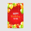 Happy Birthday and Party Balloon Invitation Card