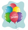 happy birthday with party balloons decoration Royalty Free Stock Photo