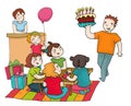 Happy birthday party with friends Royalty Free Stock Photo