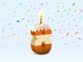 Happy Birthday, person birthday anniversary, Candle with cake in the form of numbers 8. Vector illustration