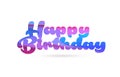 happy birthday pink blue color word text logo icon Royalty Free Stock Photo