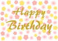 Happy Birthday on pink and yellow flowers Royalty Free Stock Photo