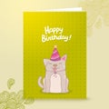 Happy Birthday postcard template with a dog.