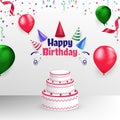 Happy Birthday Poster Banner Cover Vector Template Design