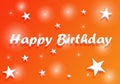 Happy Birthday Poster Flyer Banner Card Orange Backgroud