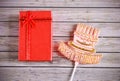 Happy birthday and present box Royalty Free Stock Photo