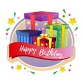 Happy birthday present box label Royalty Free Stock Photo