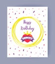 Happy Bithday, Princess Color Vector Illustration Royalty Free Stock Photo