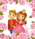 Happy Birthday, Princess and Prince, greeting card. Royalty Free Stock Photo