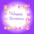 Happy birthday purple greeting card