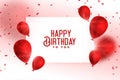 Happy birthday red balloons card design