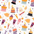 Happy Birthday Seamless Pattern Royalty Free Stock Photo