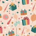 Happy Birthday Seamless Pattern Royalty Free Stock Photo