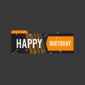 Happy birthday shape banner with star design for greeting cards, print and cloths. Editable Vector illustration for your birthday Royalty Free Stock Photo