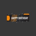 Happy birthday shape banner with star design for greeting cards, print and cloths. Editable Vector illustration for your birthday Royalty Free Stock Photo