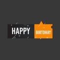 Happy birthday shape banner with star design for greeting cards, print and cloths. Editable Vector illustration for your birthday Royalty Free Stock Photo
