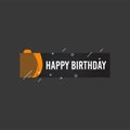 Happy birthday shape banner with star design for greeting cards, print and cloths. Editable Vector illustration for your birthday Royalty Free Stock Photo