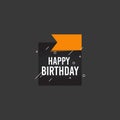 Happy birthday shape banner with star design for greeting cards, print and cloths. Editable Vector illustration for your birthday Royalty Free Stock Photo