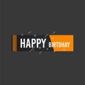 Happy birthday shape banner with star design for greeting cards, print and cloths. Editable Vector illustration for your birthday Royalty Free Stock Photo