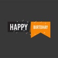 Happy birthday shape banner with star design for greeting cards, print and cloths. Editable Vector illustration for your birthday Royalty Free Stock Photo