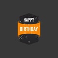 Happy birthday shape banner with star design for greeting cards, print and cloths. Editable Vector illustration for your birthday Royalty Free Stock Photo