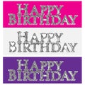 Happy birthday shine words symbol label image logo vector