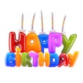 Happy Birthday sign in cartoon style. Royalty Free Stock Photo